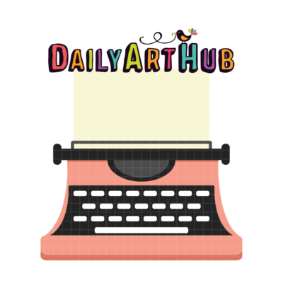 Pink Typewriter Cross Clip Art