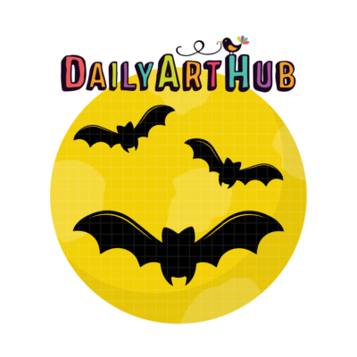 Moon Bats Cross Clip Art