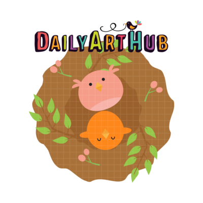 Pink Birds Nest Cross Clip Art