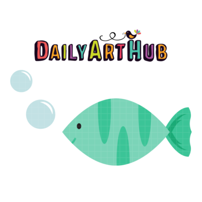 Blue Fish Cross Clip Art