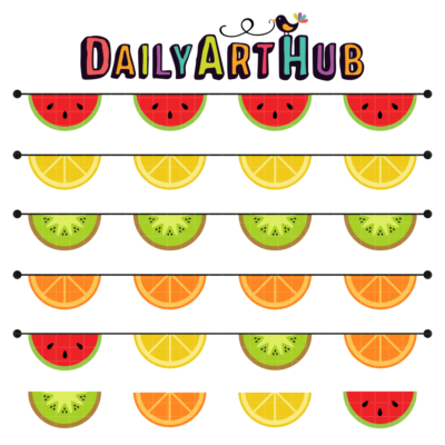 Fruit Slice Buntings Clip Art Set