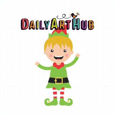 Happy Christmas Elf Clip Art