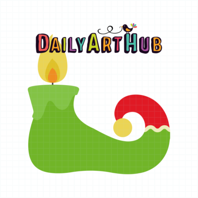 Christmas Elf Candle Clip Art