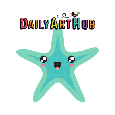 Teal Starfish Clip Art