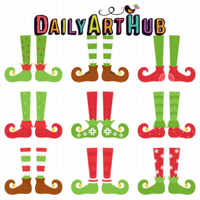 Elf Shoes Clip Art Set