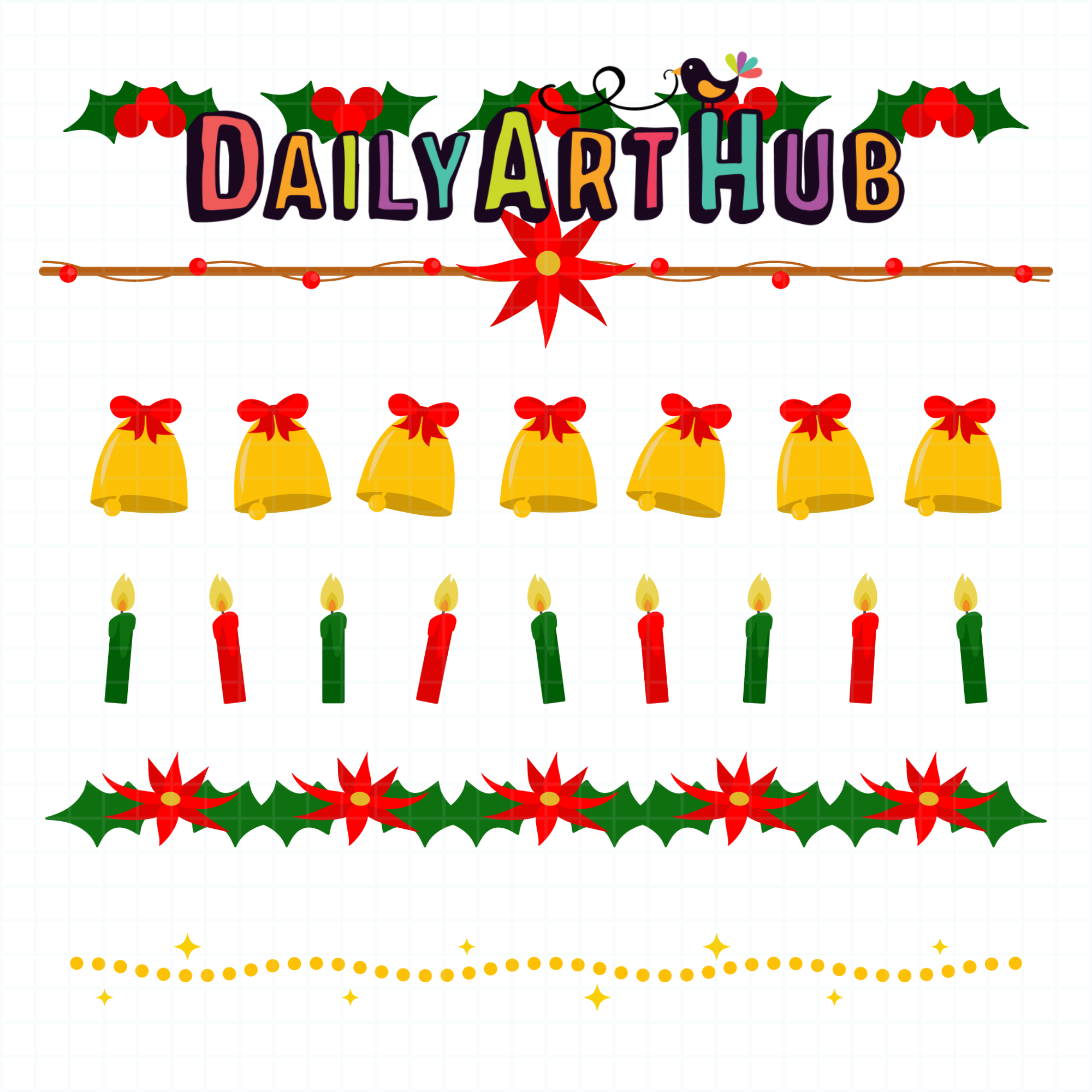 Christmas Borders Clip Art Set