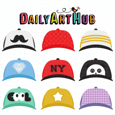 Cool Caps Clip Art Set