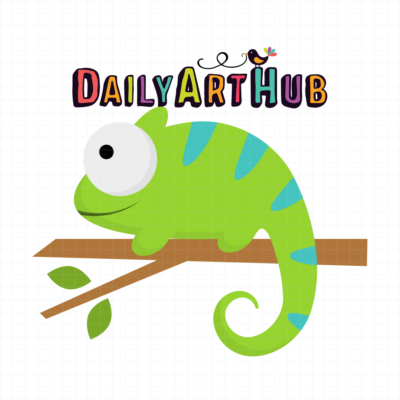 FREE Green Chameleon Clip Art