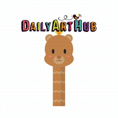 FREE Baby Bear Candle Clip Art