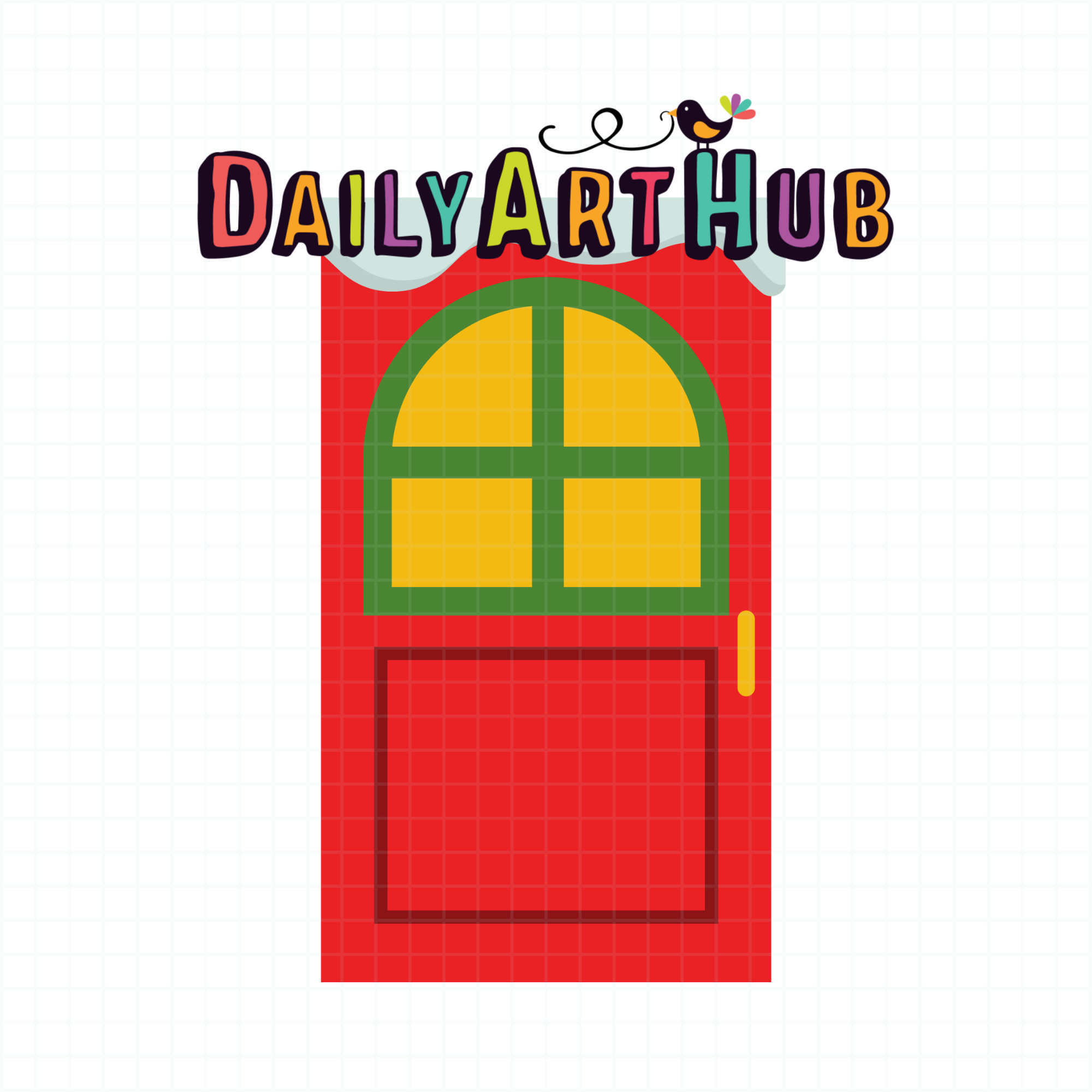 Snowy Christmas Door Clip Art