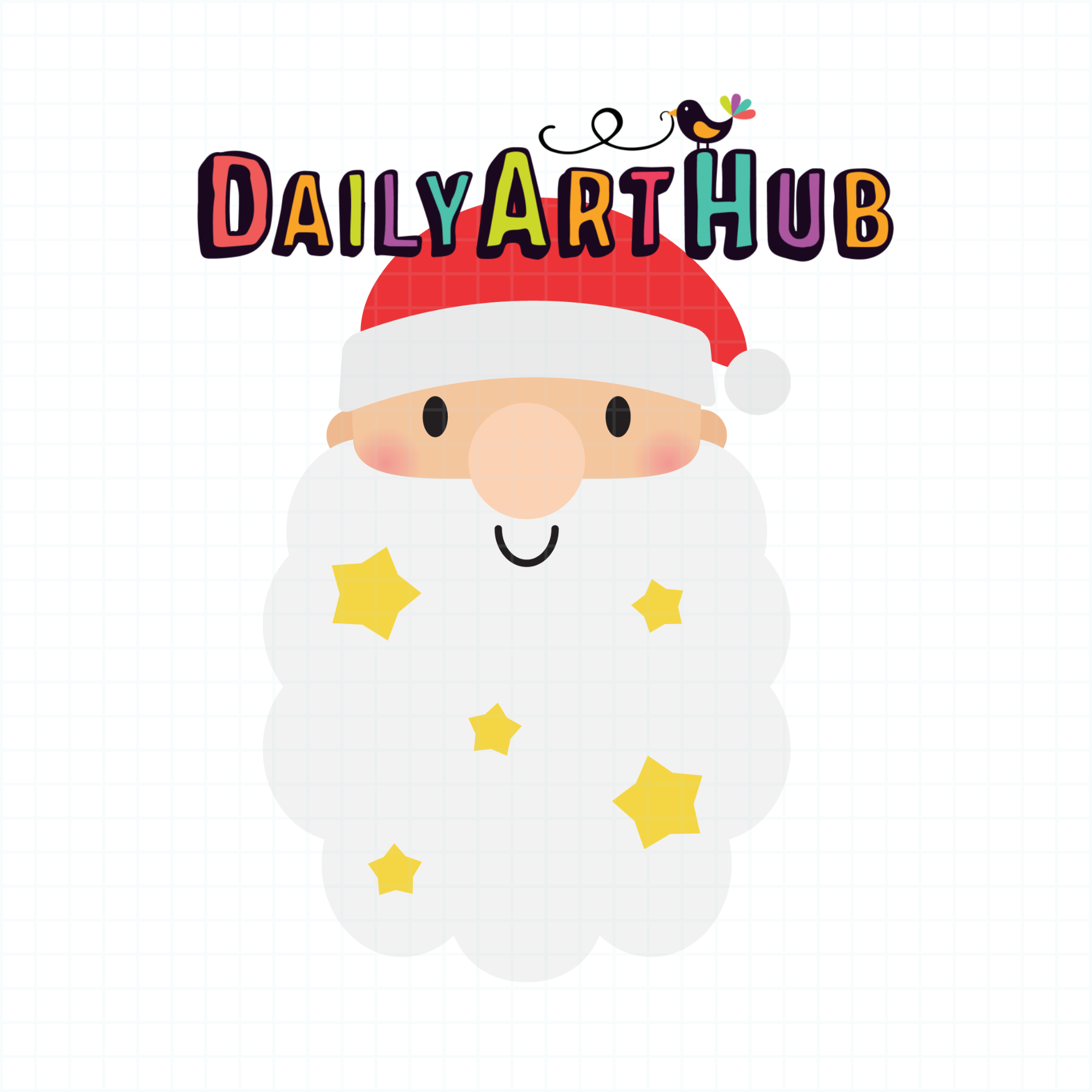 Big Beard Santa Star Clip Art