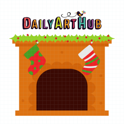 Christmas Fireplace Clip Art
