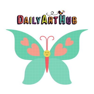 FREE Teal Butterfly Clip Art