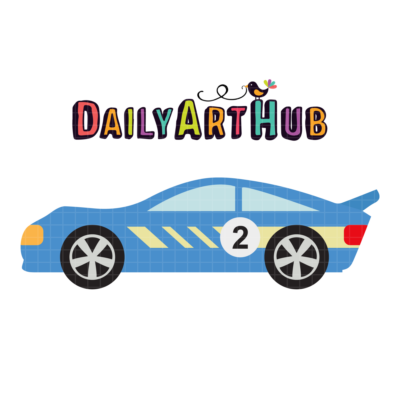 Cool Blue Race Car Clip Art