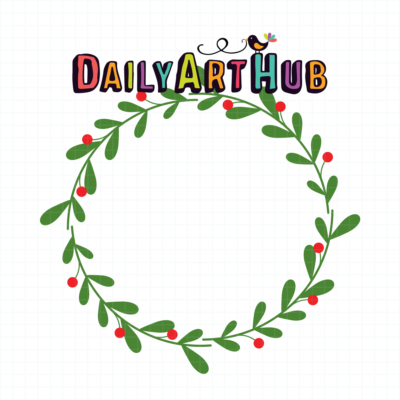 FREE Simple Holiday Wreath Clip Art