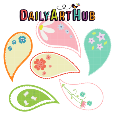 Cute Paisleys Clip Art Set