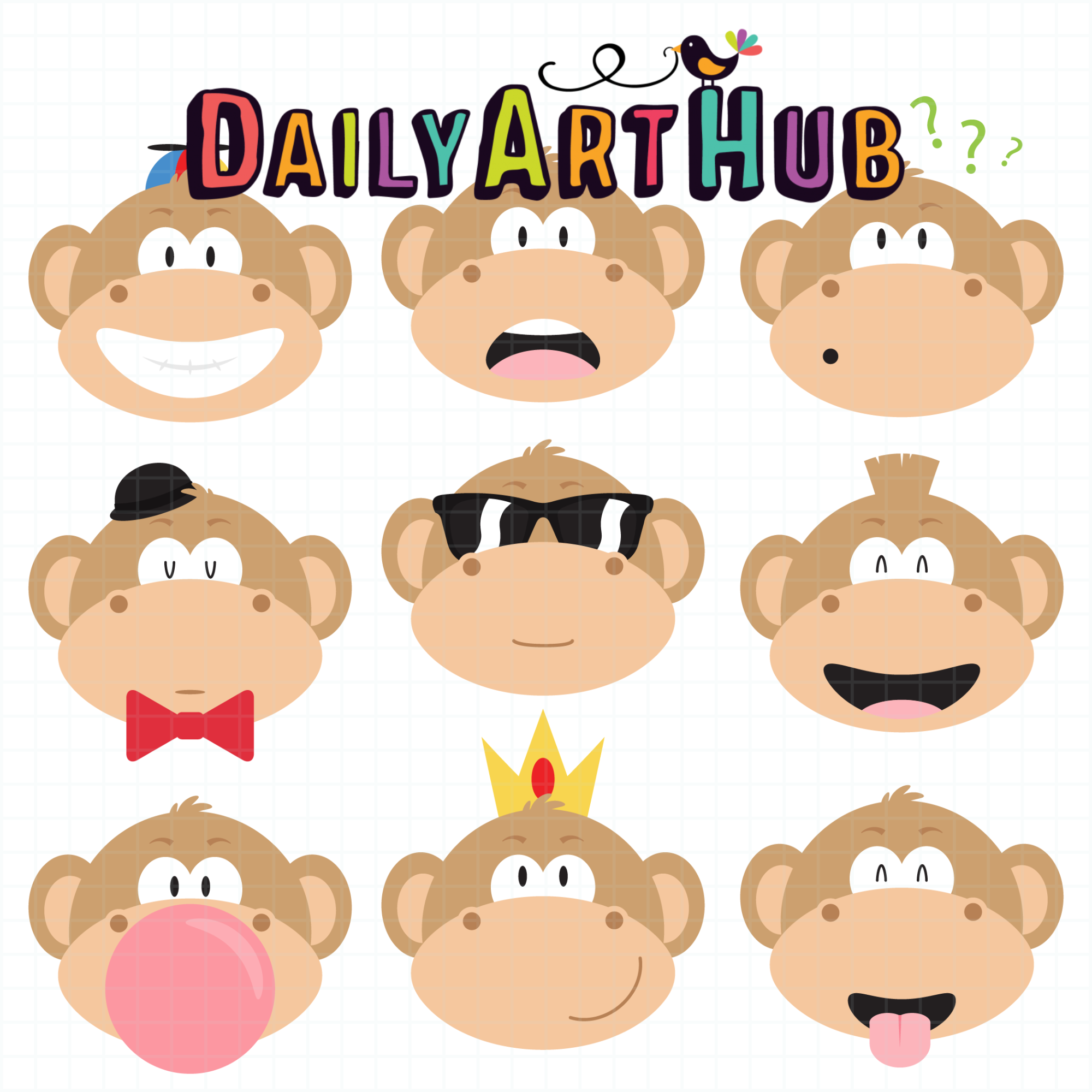 Silly Monkey Clip Art Set