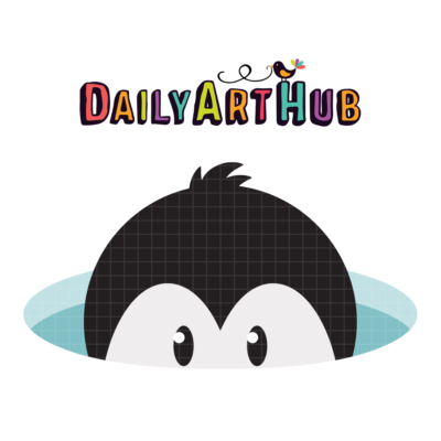 Hiding Penguin Clip Art
