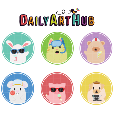 Summer Animals Clip Art Set