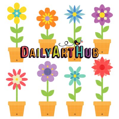 Spring Flowers Clip Art Set