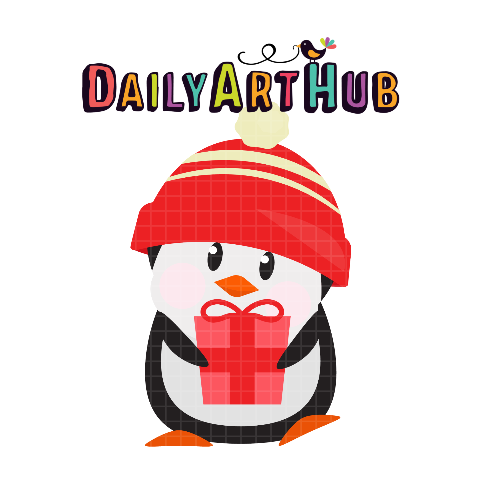 FREE Penguin Gift Clip Art