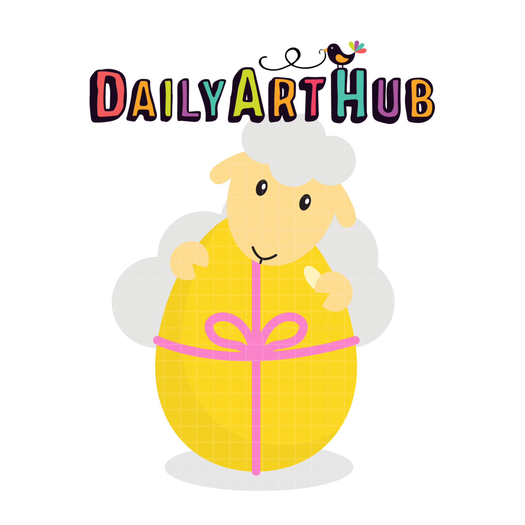 Yellow Easter Sheep Clip Art