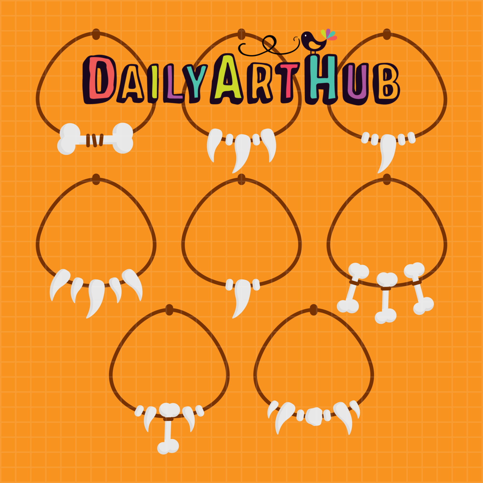 Stone Age Necklaces Clip Art Set