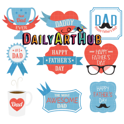 Father's Day Labels Clip Art Set