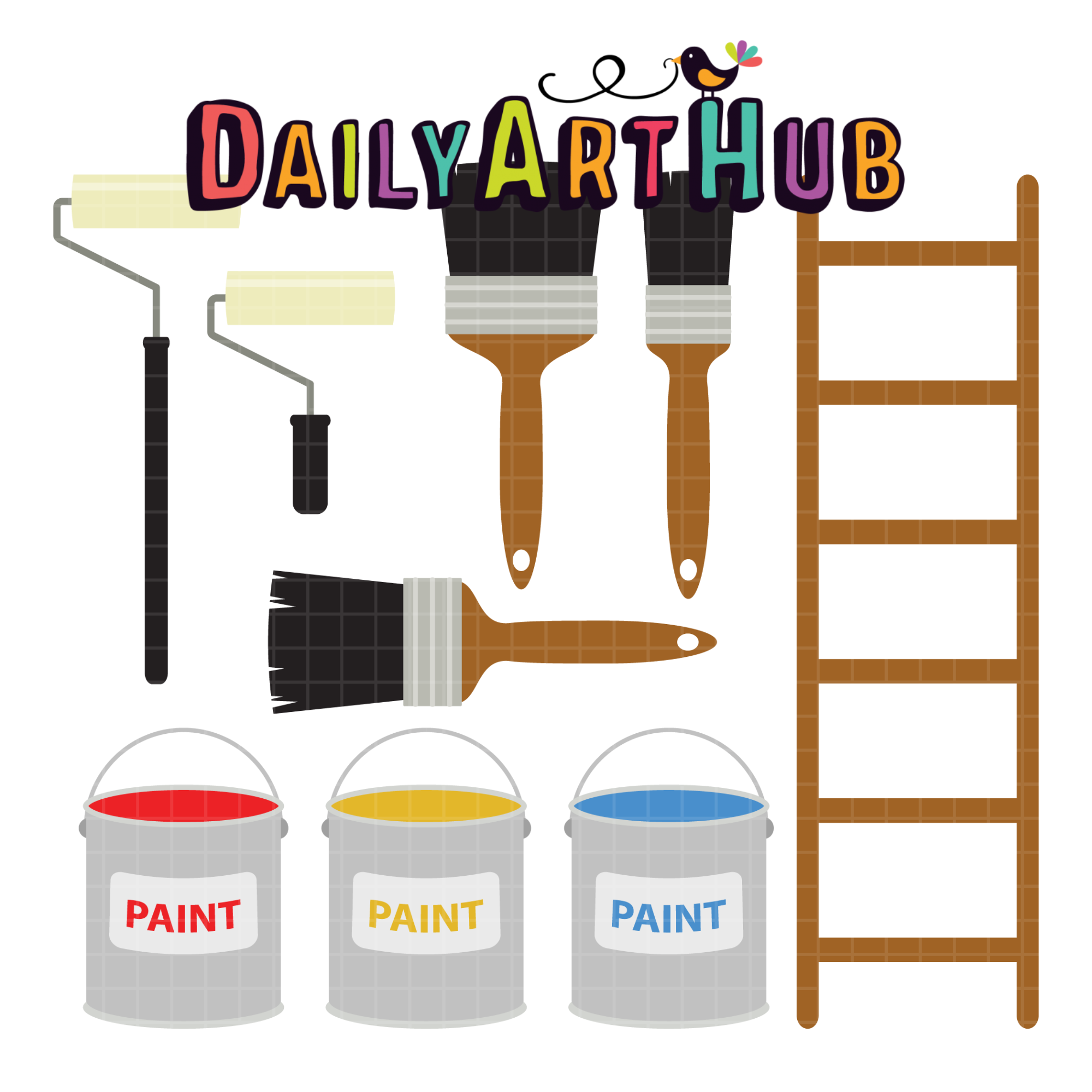 Painting Tools Clip Art Set