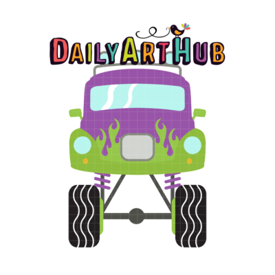 FREE Monster Purple Truck Clip Art