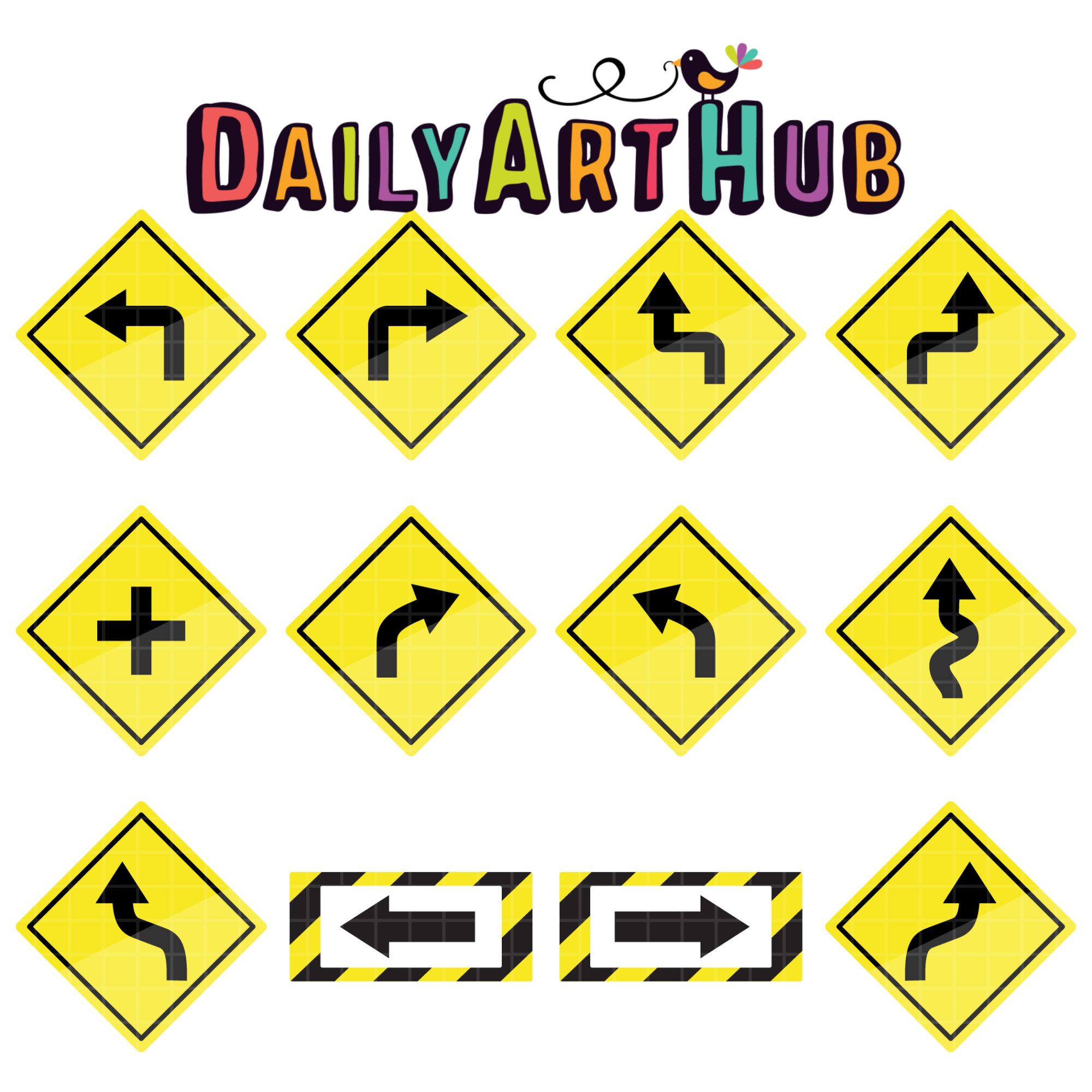 Traffic Signs - Arrows Clip Art Set