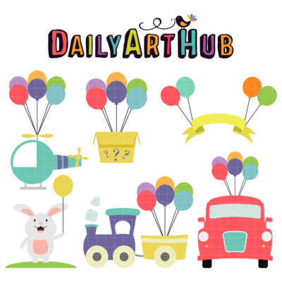 Birthday Balloon Clip Art Set
