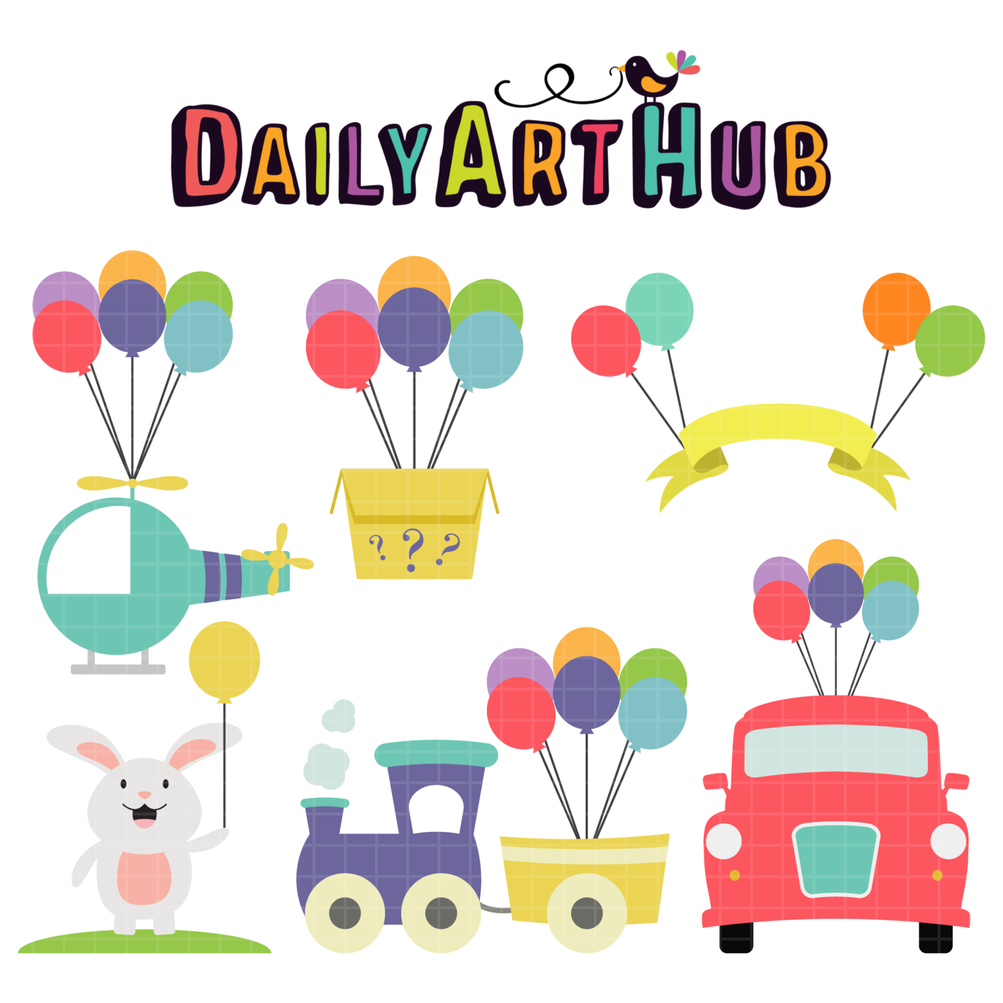 Birthday Balloon Clip Art Set