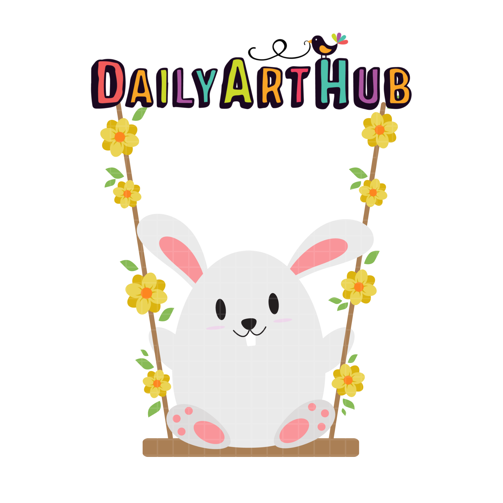 FREE Bunny Swing Clip Art