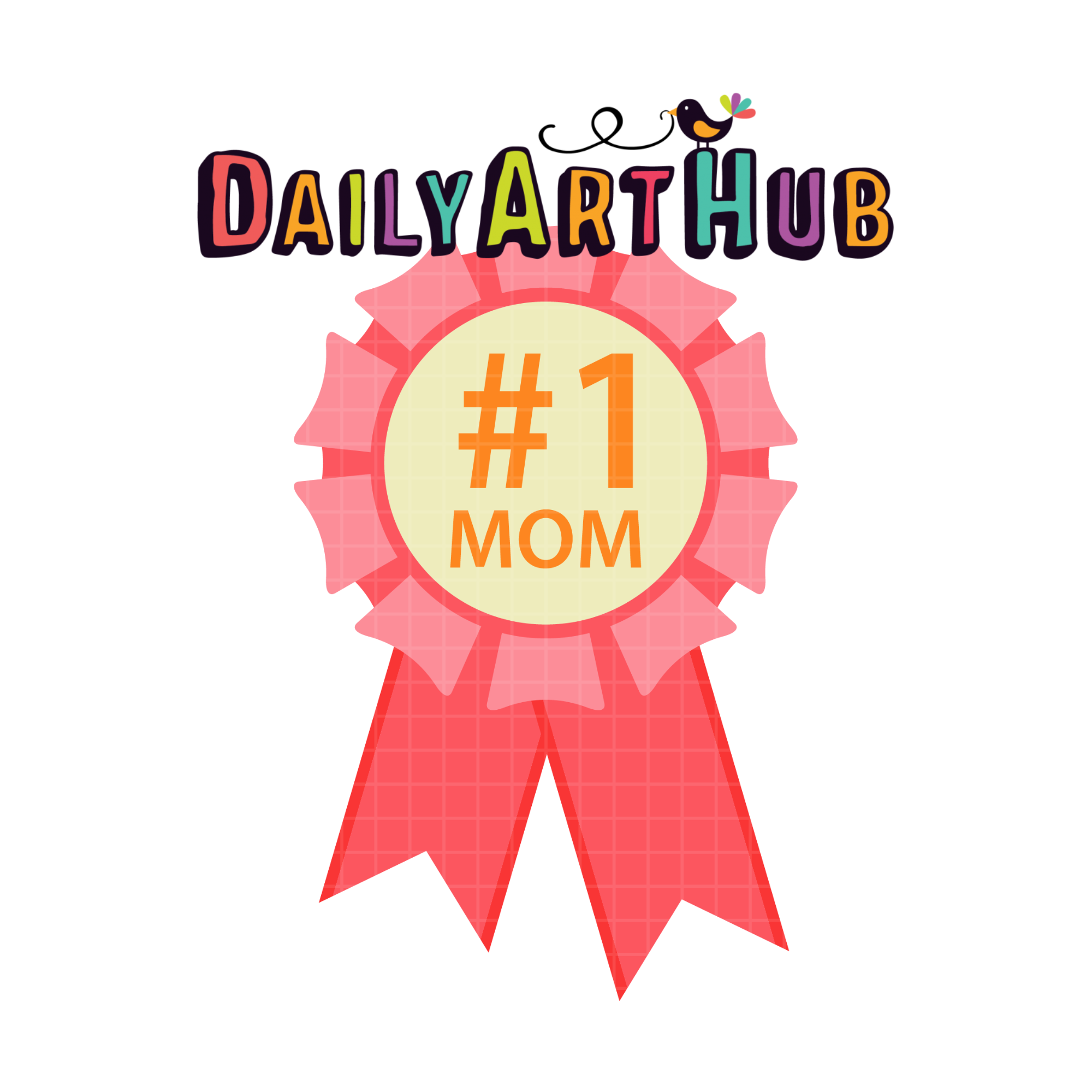 FREE Number One Mom Ribbon Clip Art