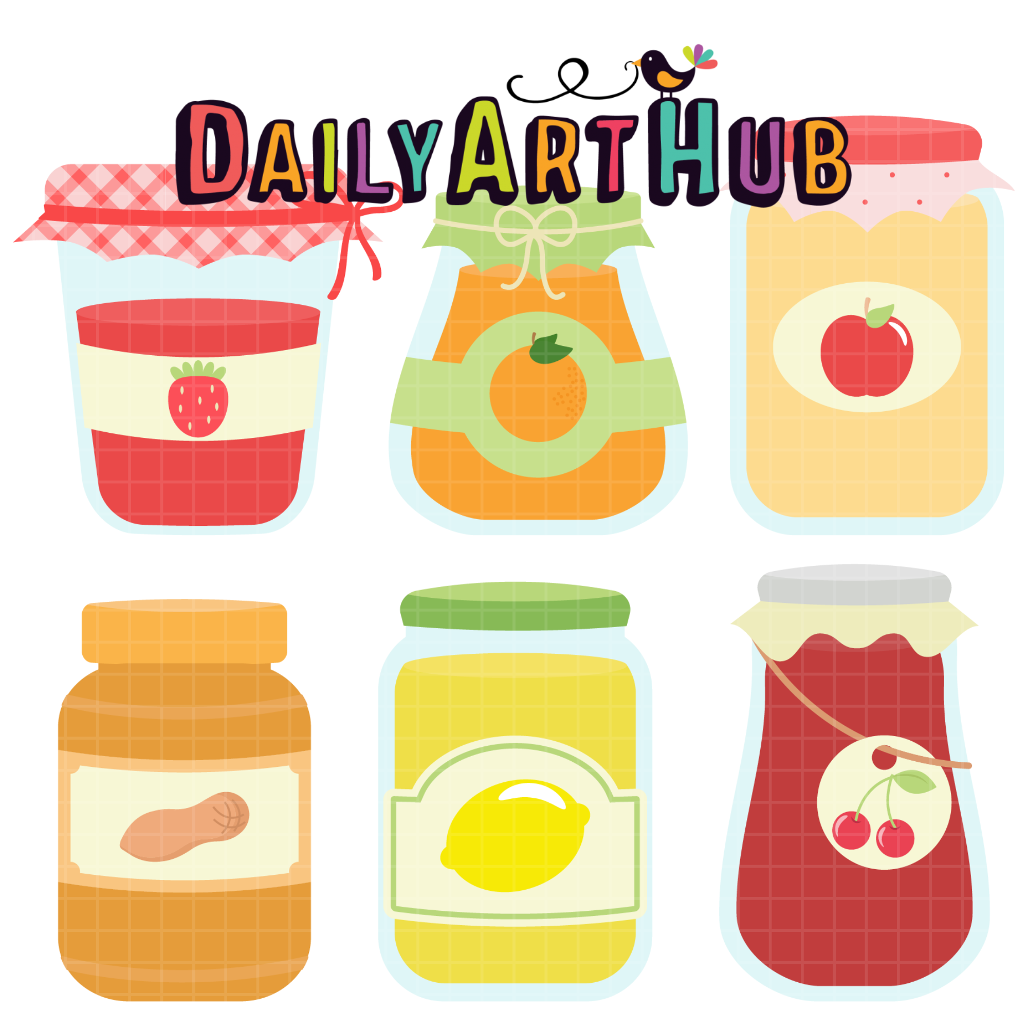 Fruit Preserves and Peanut Butter Clip Art Set