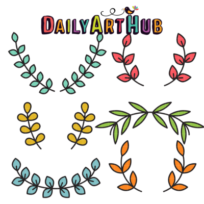 Leaf Flourishes Clip Art Set
