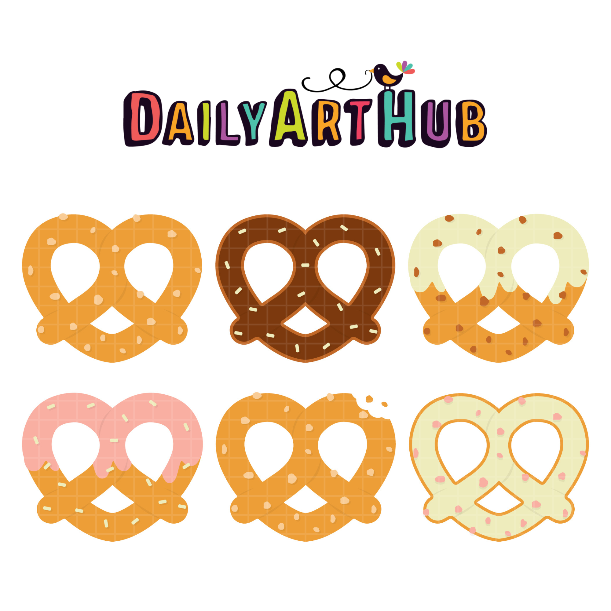 Yummy Pretzels Clip Art Set