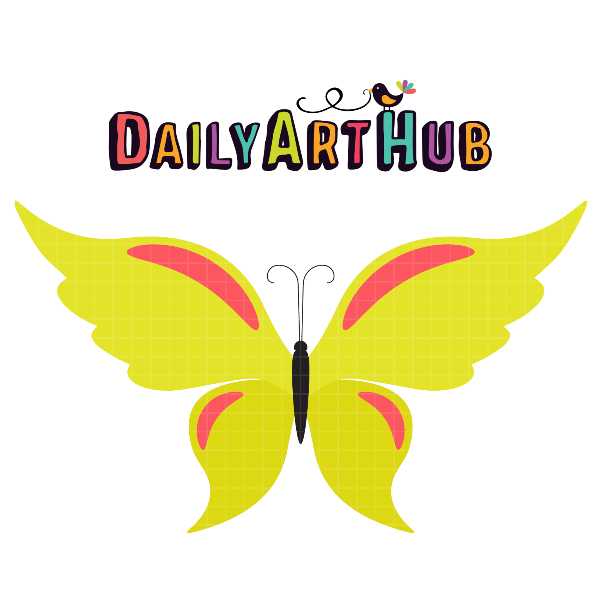 FREE Bright Yellow Butterfly Clip Art