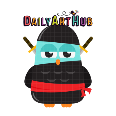 FREE Ninja Owl Katana Clip Art