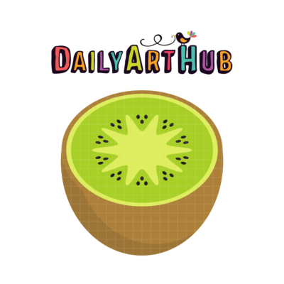 FREE Kiwi Half Slice Clip Art