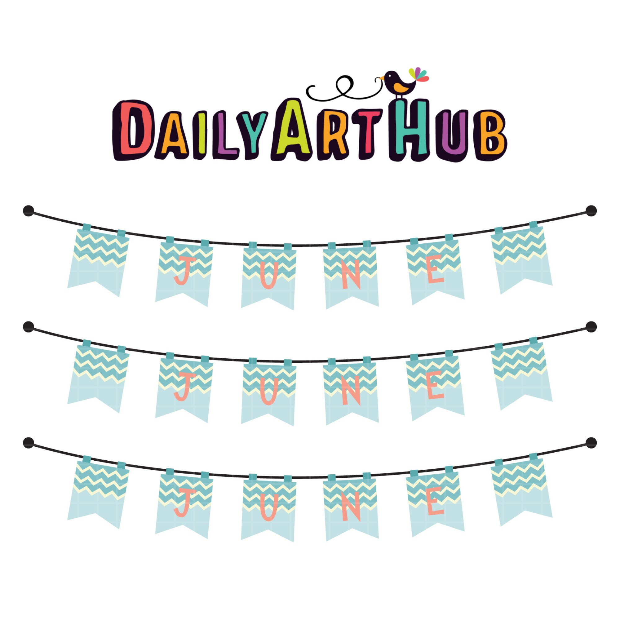 FREE June Bunting Clip Art
