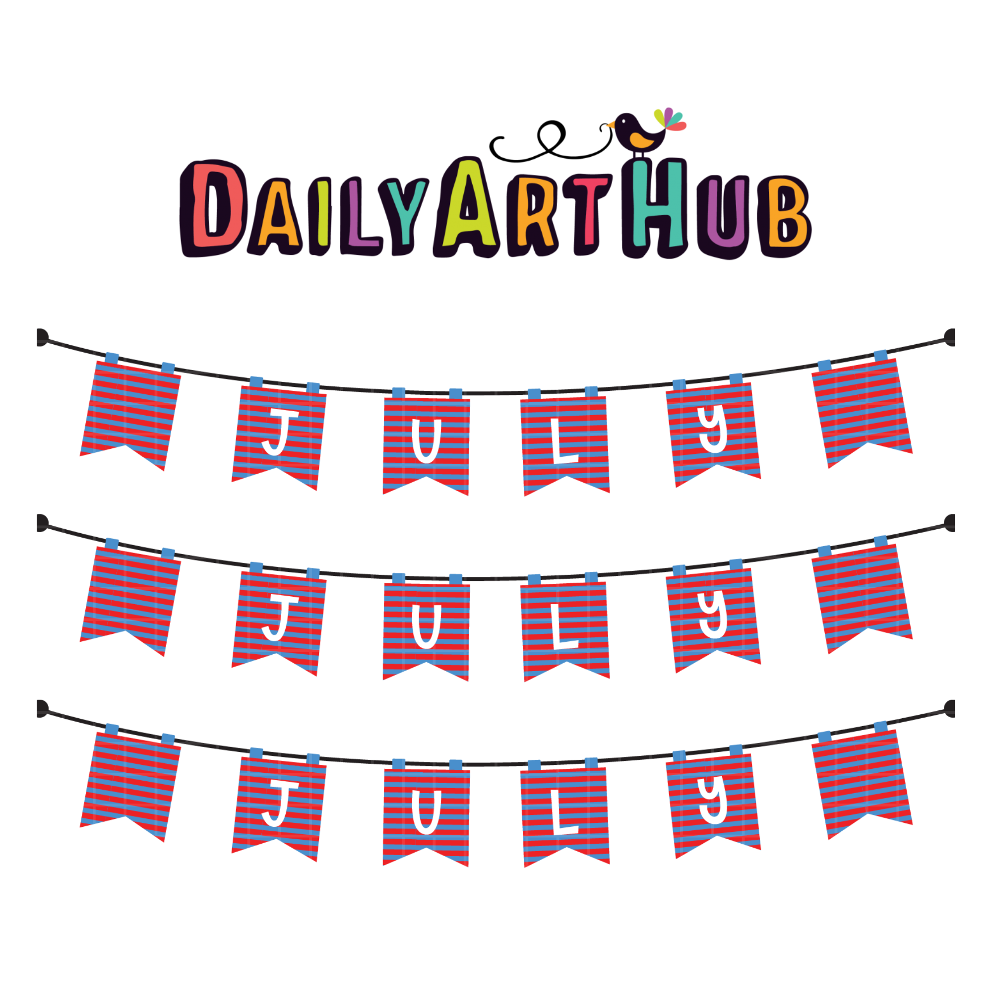 FREE July Bunting Clip Art
