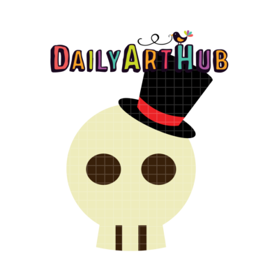 FREE Top Hat Skull Clip Art