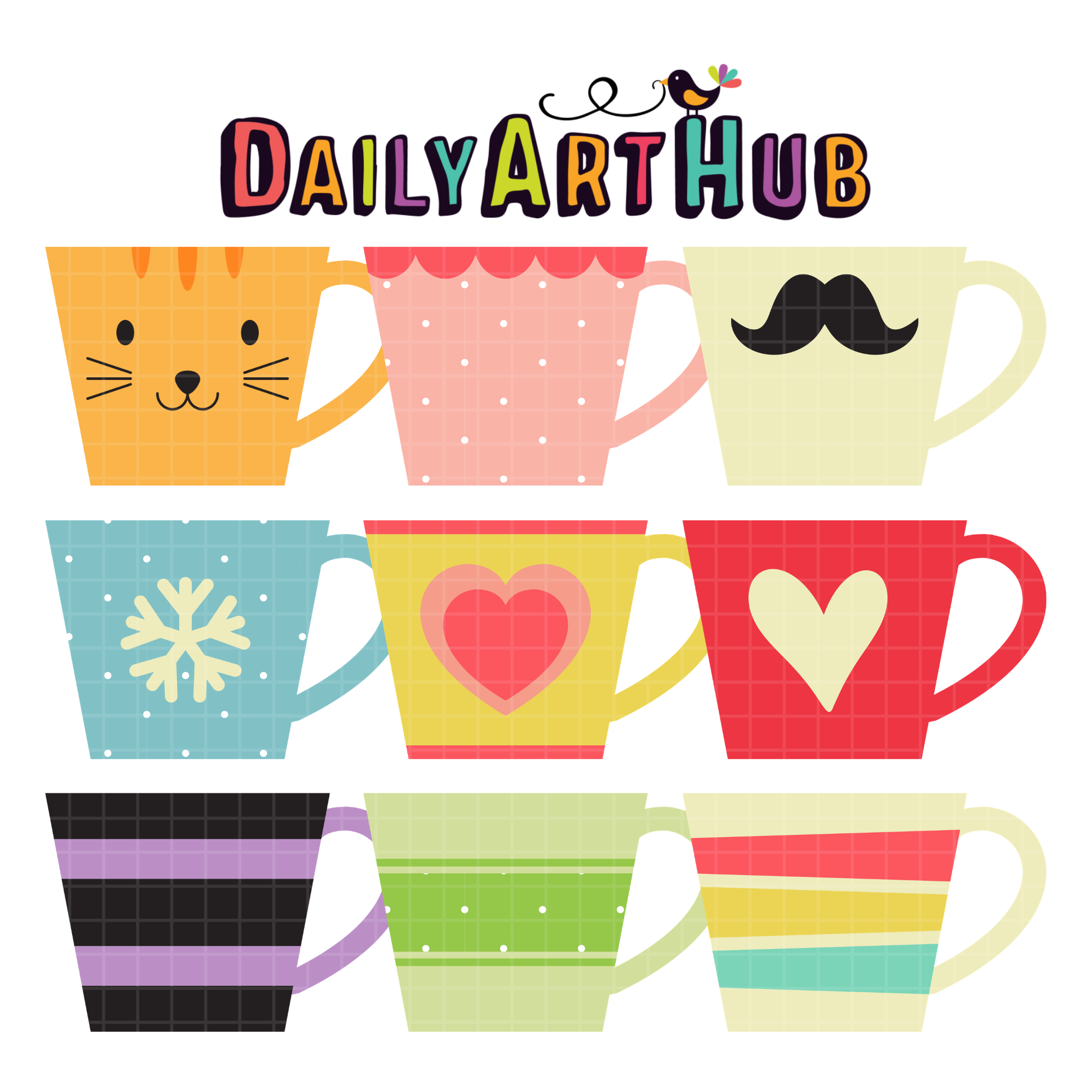 Coffee Mugs Clip Art Set