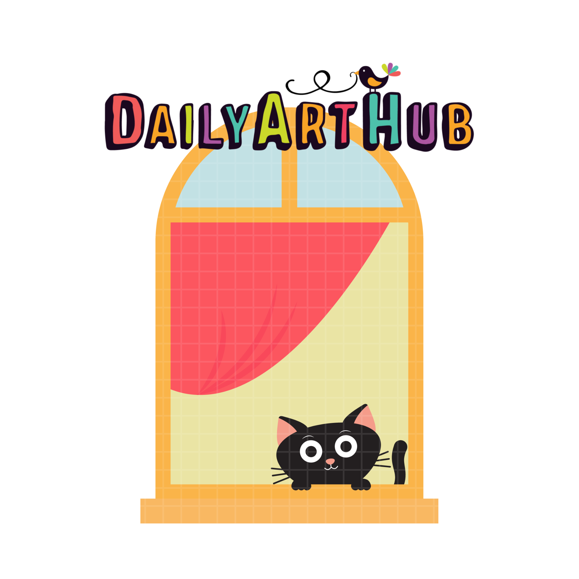 FREE Black Cat Window Clip Art