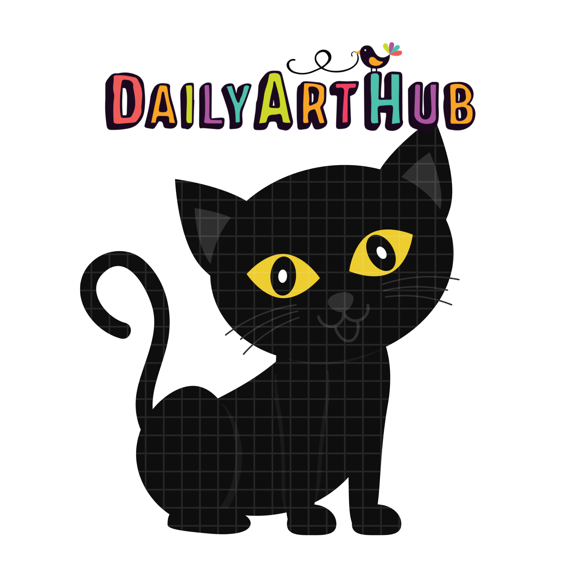 FREE Cute Black Cat Clip Art