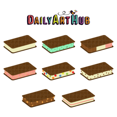 Ice Cream Sandwiches Clip Art Set