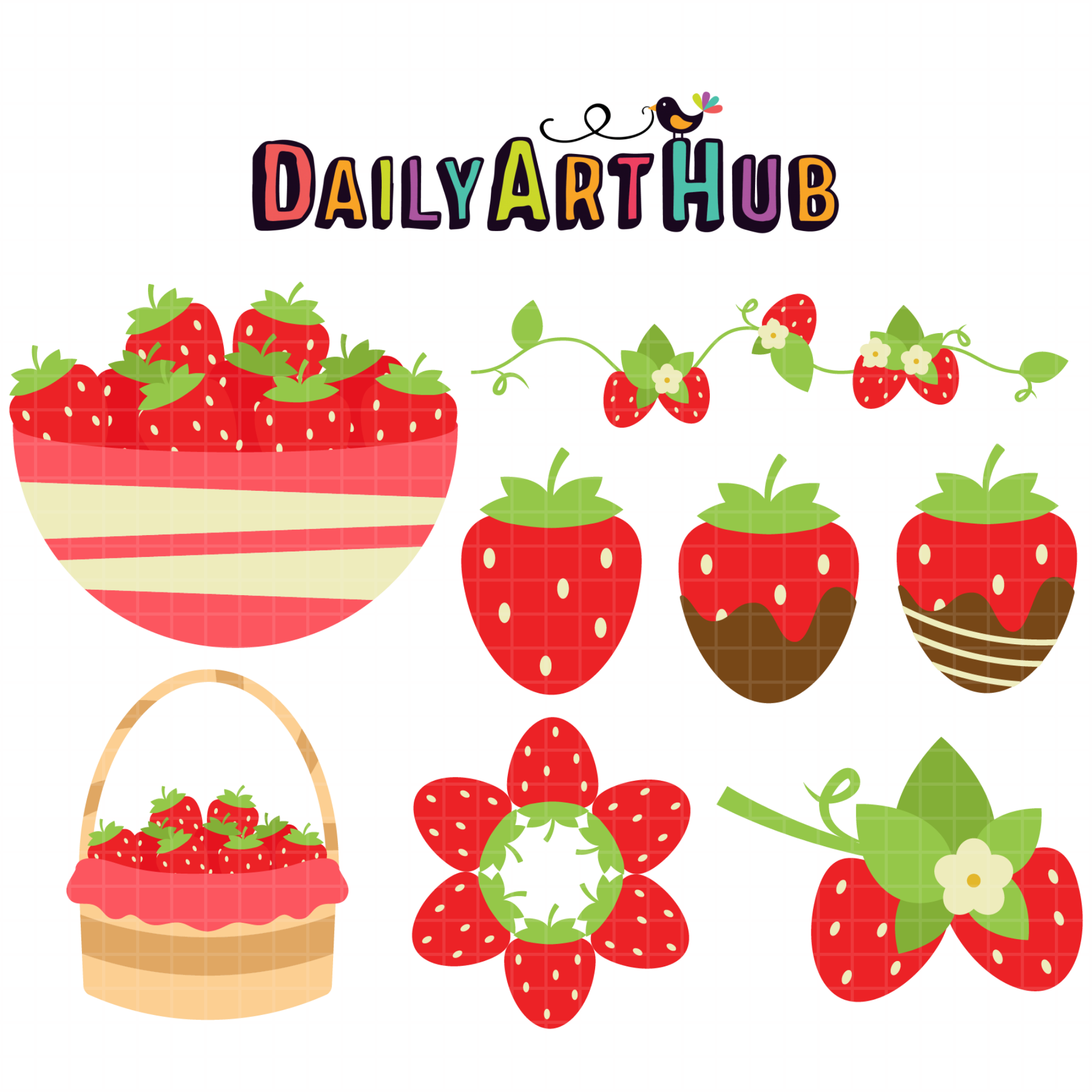 Strawberries Forever Clip Art Set