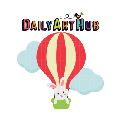 FREE Hot Air Balloon Bunny Clip Art